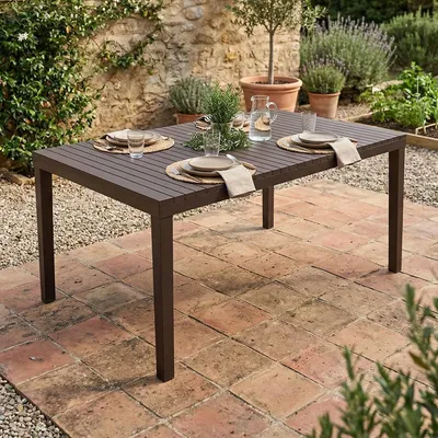 Produktbild von Außentisch Danastas, rechteckiges Esszimmerregal, Mehrzweck-Gartentisch, 100 % Italy, 150 x 90 x 72 cm, Anthrazit