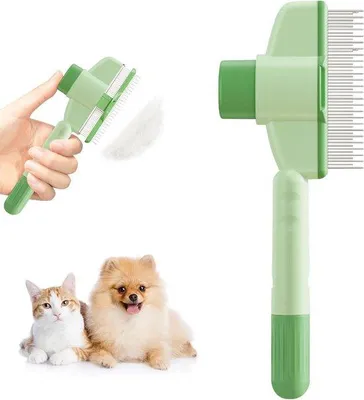 Obrázek produktu pro Samočisticí kartáč pro kočky, zelený, pro dlouhosrsté i krátkosrsté kočky