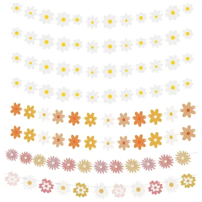 Gänseblümchen-Banner, 8 Stück, Boho-Deko, Blumen-Girlande
