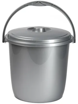 Produktbild von Plasticforte verschliesbarer Abfallbehalter mit Deckel - silber - 15 Liter