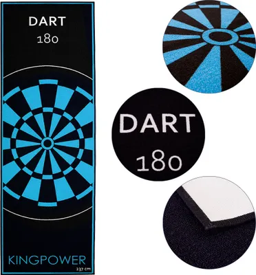 Produktbild von Dart Teppich Target Oche Matte Steeldart Dartpfeile Dartboard Zubehör Dartteppich Darts Abwurflinie Schutz Gummi Boden Dartscheibe Blau 237 x 80 cm Kingpower