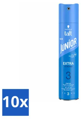 Produktbild von 10 x Taft Junior Haarspray Extra Strong - 250 ml - Vorteilspackung - 10 Stücke