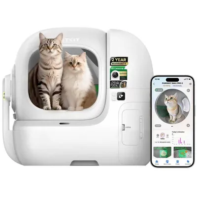 Produktbild von PETKIT PUROBOT Max Pro 2 Selbstreinigende Katzentoilette, Katzenklo Selbstreinigend mit Kamera, Präzise Mehrkatzen-Erkennung, für Mehrere Katzen