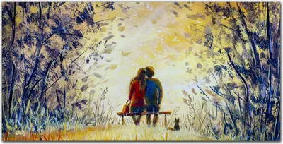 Produktbild von Coloray Bild aus Acryl 140 cm x 70 cm - Bild auf Acrylglas Gehärtetes Acryl Wohnzimmer Dekoration Wanddekoration Küche - Ein Paar Von Baum Bench