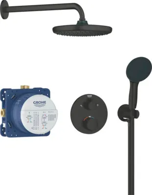 Image de Grohe Precision set de douche encastré Start 250 avec 3 modes de pulvérisation noir mat rond