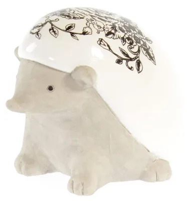 Produktbild von Moderne Igel Dekofigur aus Keramik Weiss mit Tattoo H 13,5 cm