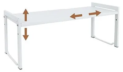 Produktbild von Ausziehbares Regal 66 cm, stapelbarer Küchenregal-Organizer, Gewürzregal, Vorratsregal, verstellbarer Schrankorganizer, Aufbewahrungsregal für Küche und Büro (1 Stück weiß M)