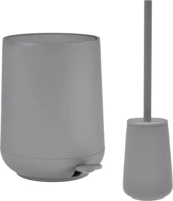 Produktbild von Zone Denmark Bad Accessoires 2tlg Set Pedaleimer und Toilettenbürste grau