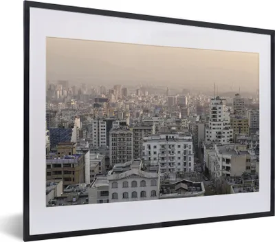 Produktbild von MuchoWow® MuchoWow® Gerahmtes Poster Sonnenuntergang über Teheran im Iran 40x30 cm - Poster mit zchwarzem Bilderrahmen - Bilderrahmen - Poster im Rahmen