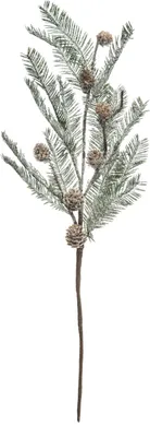 Produktbild von Verschneiter Tannenzweig Weihnachts-Deko grün-braun 65 cm - Einheitsgröße