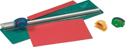 Schneidelineal-Set 35 cm mit 3 Schneidrollen, Aluminium