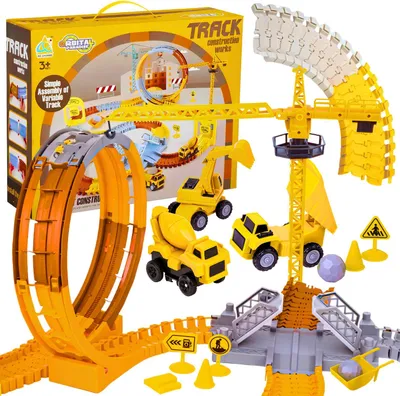 Image de Voiture pliante sur rails Chantier de construction Camions de course Grue mobile