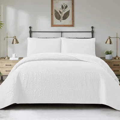 Produktbild von OKWISH Bettüberwurf Bettwäsche Bettwäsche-Set Bettbezug Allzweckdecke ca. 240x260 cm Tagesdecke weich&leicht Weiß