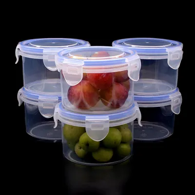 Obrázek produktu pro Kulaté uzavíratelné nádoby, objem 300 ml, 6 kusů, vzduchotěsné, vhodné do kuchyně a na kempování