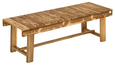 Produktbild von Outsunny Gartenbank Holzbank rustikal Massivholz für 2 Personen Dunkelbraun