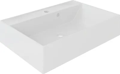 Produktbild von Mineralguss-Aufsatzwaschbecken 60 Weiß inkl.Überlaufgarnitur