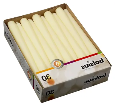 Produktbild von Spitzkerzen, 24,5cm lang 23,5mm Ø 30er Pack, Elfenbein