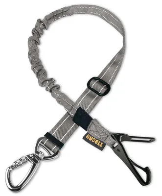 Productafbeelding van Autogordel voor honden, verstelbare veiligheidsgordel voor huisdieren, elastische halsband met bevestiging, draaibare karabijnhaak, grijs