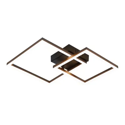 Produktbild von ZMH LED Deckenleuchte Schwarz Eckig Deckenlampe 20W Warmweiß Schlafzimmerlampe Modern Design Wohnzimmer Schwarz Küche Lampe Deckenbeleuchtung