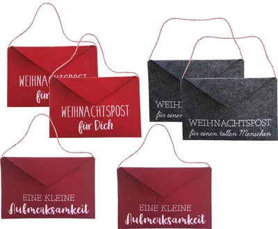 Produktbild von 6 Stück Briefumschlag aus Filz Weihnachtspost Geschenktaschen