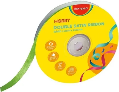 Obrázek produktu pro Wstążka satynowa podwójna Keyroad 12 mm x 22,5 m zielona