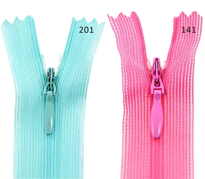 Produktbild von 50 Reißverschlüsse spiral verdeckt, 18cm, unteilbar, unsichtbar, Farbe:201 türkis