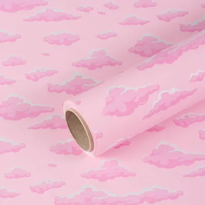 Produktbild von Geschenkpapier Rosa Wolken, 0,70 x 10 m - Geburtstagspapier für Kinder