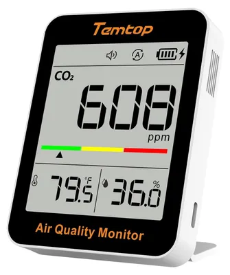 Immagine prodotto di Misuratore di CO2 monitor qualità dell'aria - Temperatura e umidità - Portatile - Ufficio e scuola