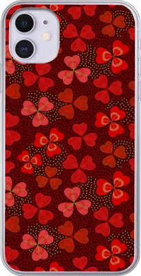 Produktbild von MuchoWow® Handyhülle Schutzhülle Hülle für Telefoonhoesje iPhone 11 Muster - Klee - Rot Silikon Softcase Handy Hülle - Handytasche