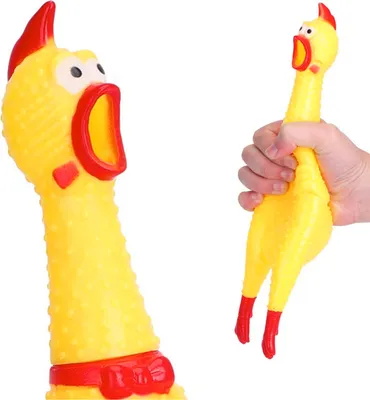 Obrázek produktu pro Gumová Hračka Kuře Pro Psy Pískající 32 Cm
