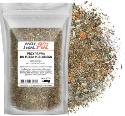 Zdjęcie produktu dla PRZYPRAWA DO MIĘSA MIELONEGO 100g Aromatyczna mieszanka ziół jakość Kol-Pol