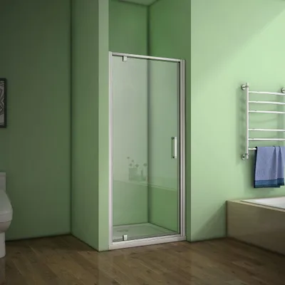 Produktbild von Duschkabine 100x185cm Duschabtrennung Pendeltür Schwingtür 5mm ESG Sicherheitsglas Mattgrau Nischentür