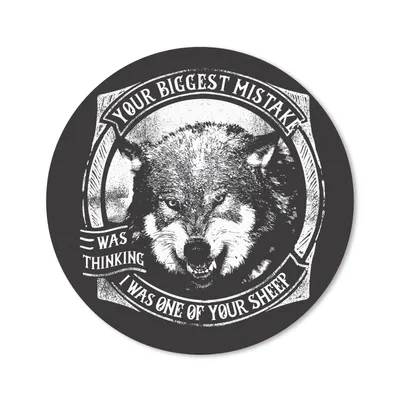 Produktbild von MuchoWow® Mauspad Mousepad Wolf - Vintage - Illustration 20x20 cm - Mousepads - Maus Mat - Pad - Mausunterlage - Schreibtischmatte