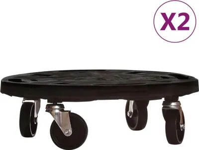 Imagen del producto de vidaXL Rodillos para plantas, 2 unidades, diámetro de 40 cm, color , capacidad de 275 kg