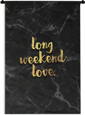 Produktbild von MuchoWow® Wandteppich Wandbehang Zitate - Liebe - Gold - Marmor 60x90 cm Tapisserie Dekoration Wandtuch - Foto-Teppich - Abwaschbar