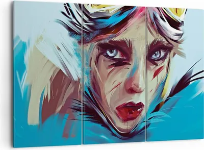 Produktbild von Bild auf Leinwand - Leinwandbild - 3 Teile - Stück Modern Frau - 105x70cm - Wand Bild - Wanddeko - Wandbilder - Leinwanddruck - Bilder - Wanddekoration - Leinwand bilder - Wandbild - CE105x70-4650