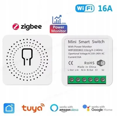 Produktbild von Tuya ZigBee Einbaurelais mit Energiemessung Smart Home Modul