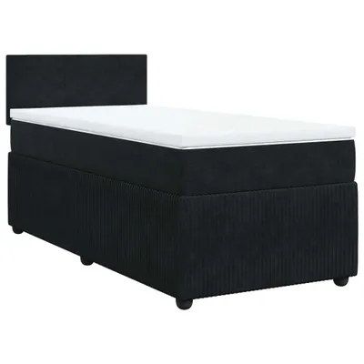 Produktbild von Boxspringbett mit Matratze Schwarz 90x190 cm Samt