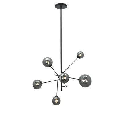 Produktbild von Olucia - KAILY - Pendelleuchte - Grau / Schwarz - 6 Lampen