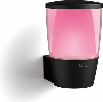 Produktbild von WiZ Wandleuchte ELPAS, Intelligente Wandleuchte, Wi-Fi/Bluetooth, Schwarz, Wi-Fi 4 (802.11n), 802.11b, 802.11g, LED, Metall, Kunststoff