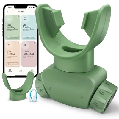 Produktbild von Atemtrainer lungentrainer,lungen trainer,jawline trainer,Einstellbarer Atemtrainer mit Dual-Mundstücken & Individueller Widerstandseinstellung