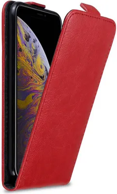 Immagine prodotto di Custodia Cadorabo per Apple iPhone XS MAX Custodia protettiva in rosso Custodia Flip per telefono cellulare Custodia Cover