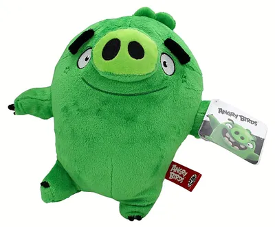 Image de Peluche Angry Birds cochon Leonard vert 25cm