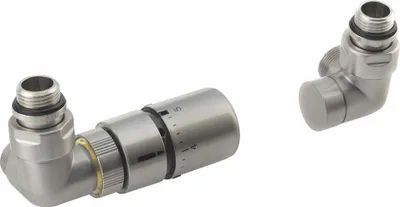 Obrázek produktu pro Rohová připojovací sada termostatu, levá, saténová nerezová ocel