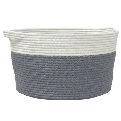 Obrázok produktu pre Úložný kôš sivo-biely Ø40x25 cm bavlna