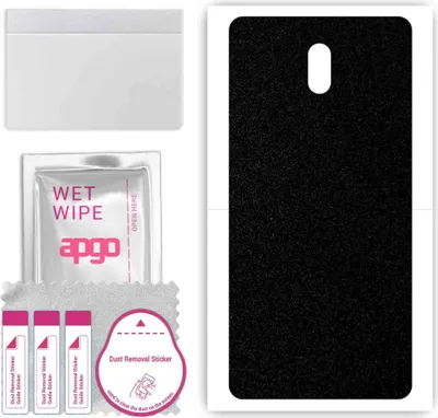 Produktbild von apgo Rückseite Schutzfolie, Skin, kompatibel mit Nokia 3, Hinten Displayschutzfolie aus Vinylfolie, kratzfest, einfache Montage - Mattschwarz