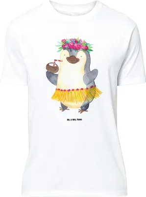 Produktbild von Mr. & Mrs. Panda Größe M T-Shirt Pinguin Kokosnuss - Weiß - Geschenk, Aloha, Urlaub, Shirt, Erholt, Herren, mit Spruch, Tshirt