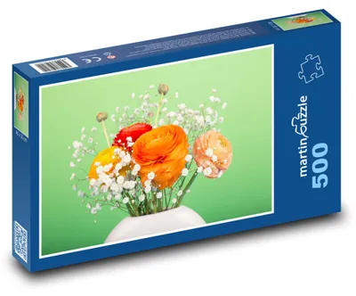 Obrázek produktu pro Puzzle 500 Oranžové květiny ve váze - martinpuzzle