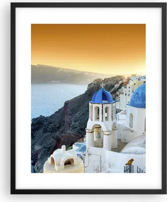 Produktbild von Gerahmtes Poster - Schwarzer Rahmen - Santorini Griechenland Urlaub Insel - 40x50 cm - Wand Bild - Wanddeko - Wandbilder - Wandposter - Bilderrahmen - Bilder - Kunstdruck - Wandbild - P2BPA40x50-2529