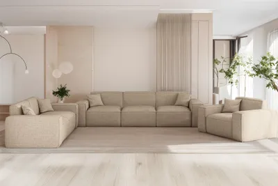 Produktbild von Sofaset Designersofa CELES PREMIUM 3-2-1 in Stoff Artico Beige